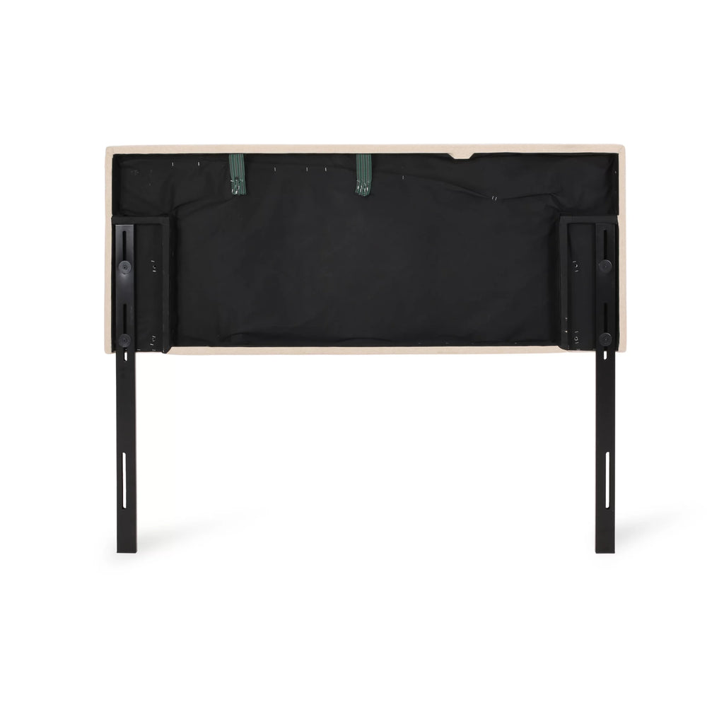 Beige Black Queen Full Upholstered Headboard O43518
