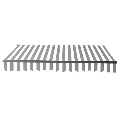 10 x 8 ft. Retractable Patio Awning Grey & White C3997