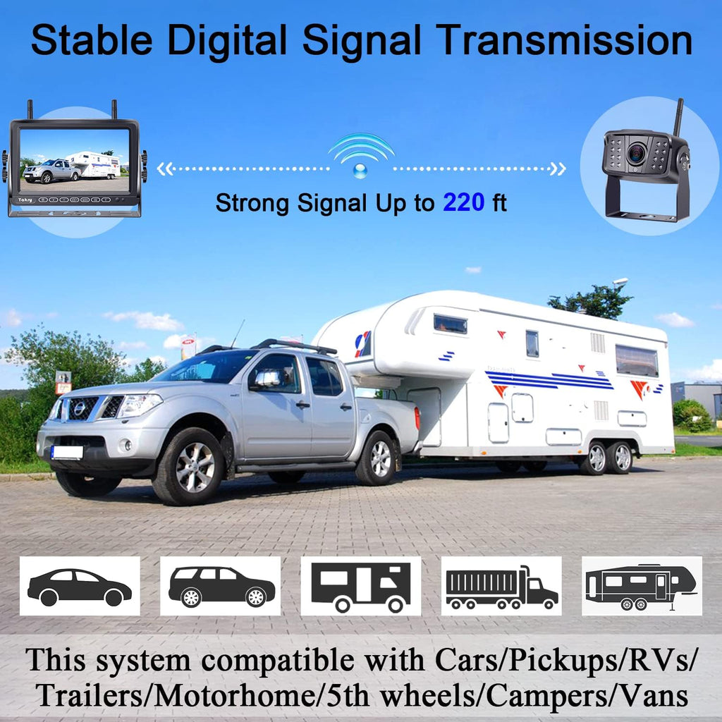 Wireless HD 1080P RV Backup Camera with 7 Inch Monitor F981385