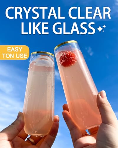 24 Pcak 9 Oz Plastic Champagne Flutes U45378