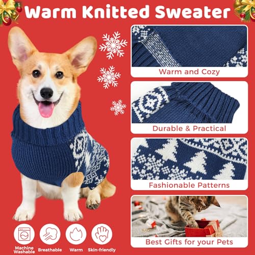 Christmas Dog Sweaters Turtleneck Double Knitting L7171