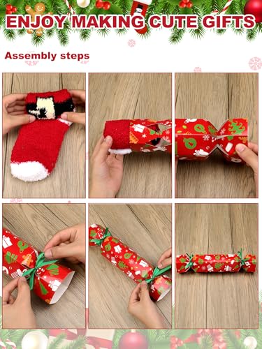 48 Pcs Fuzzy Christmas Socks and Candy Gift Boxes K189