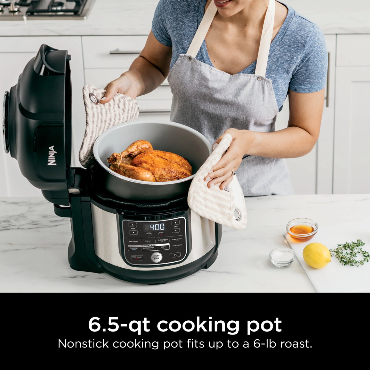 10-in-1 6.5-Quart Pressure Cooker Air Fryer Multicooker R6831