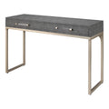 Gray Faux Shagreen Metal Console Table G478