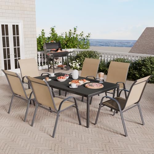 Stackable Outdoor Patio Chairs Set of 6 Grey W286