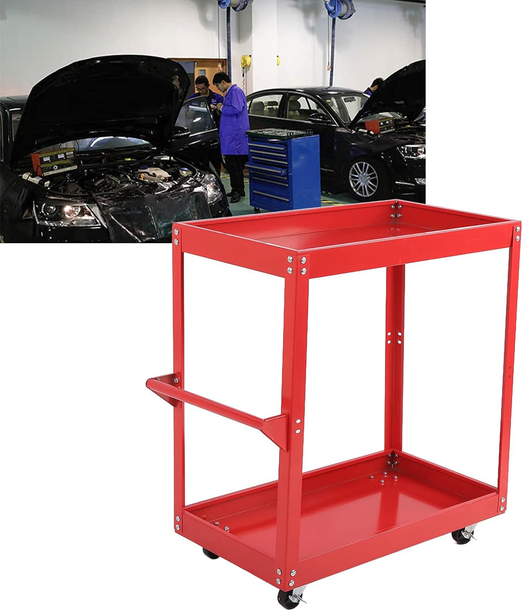 Utility Cart 2-Tray Rolling Storage Trolley X17657