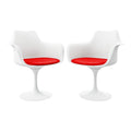 Red Plastic and Metal Armchairs Set of 2 T5813