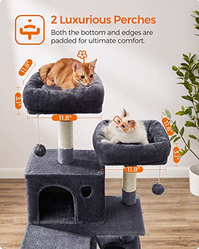 81.1-Inch Multi-Level Plush Cat Tree with Scratching Posts K742388