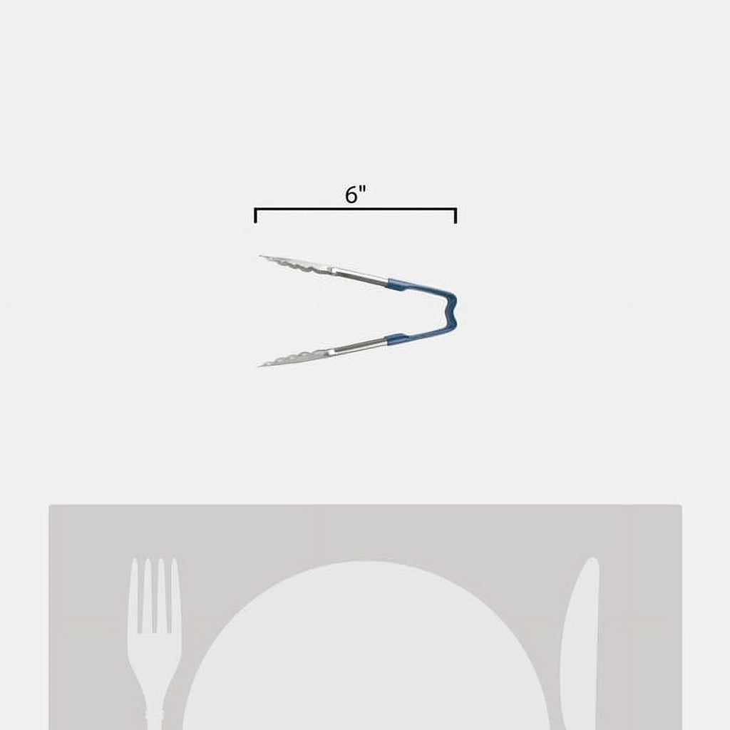 6" Blue Metal Tongs T5810