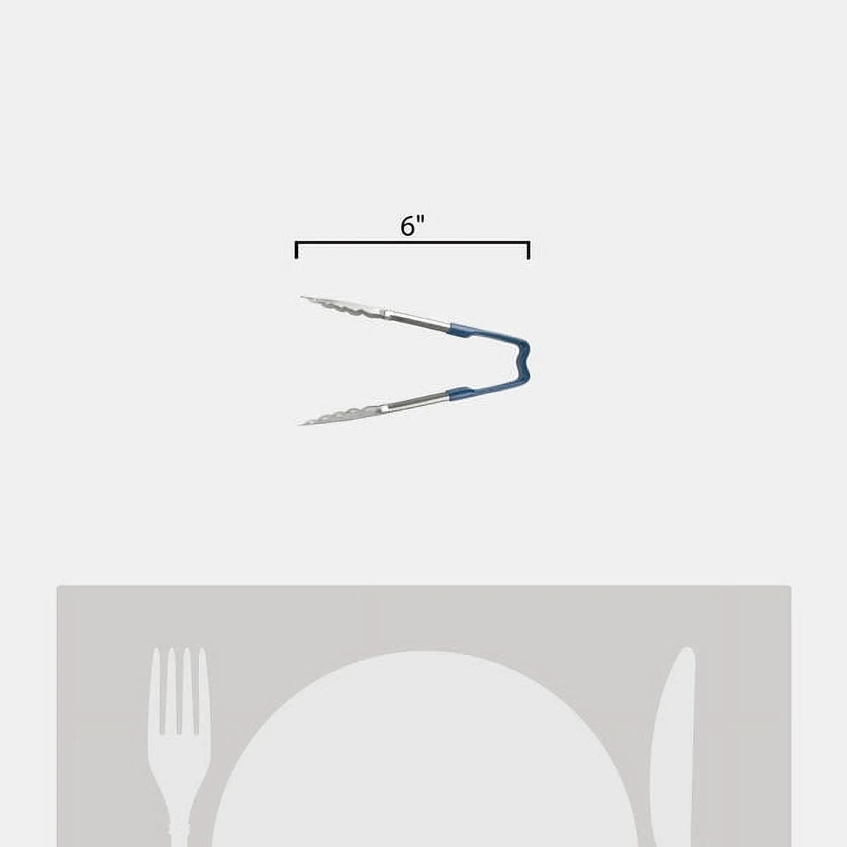 6" Blue Metal Tongs T5810