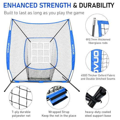7x7 ft Baseball Softball Net with Strike Zone E6431