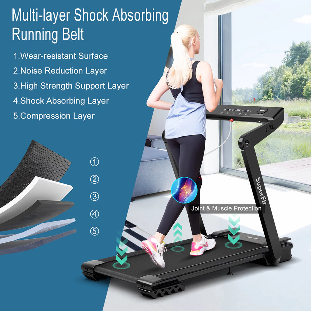 Foldable Electric Treadmill with Bluetooth Black B3378