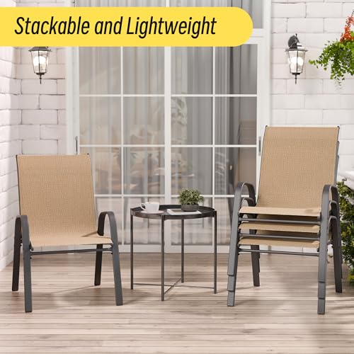 Stackable Outdoor Patio Chairs Set of 6 Grey W286