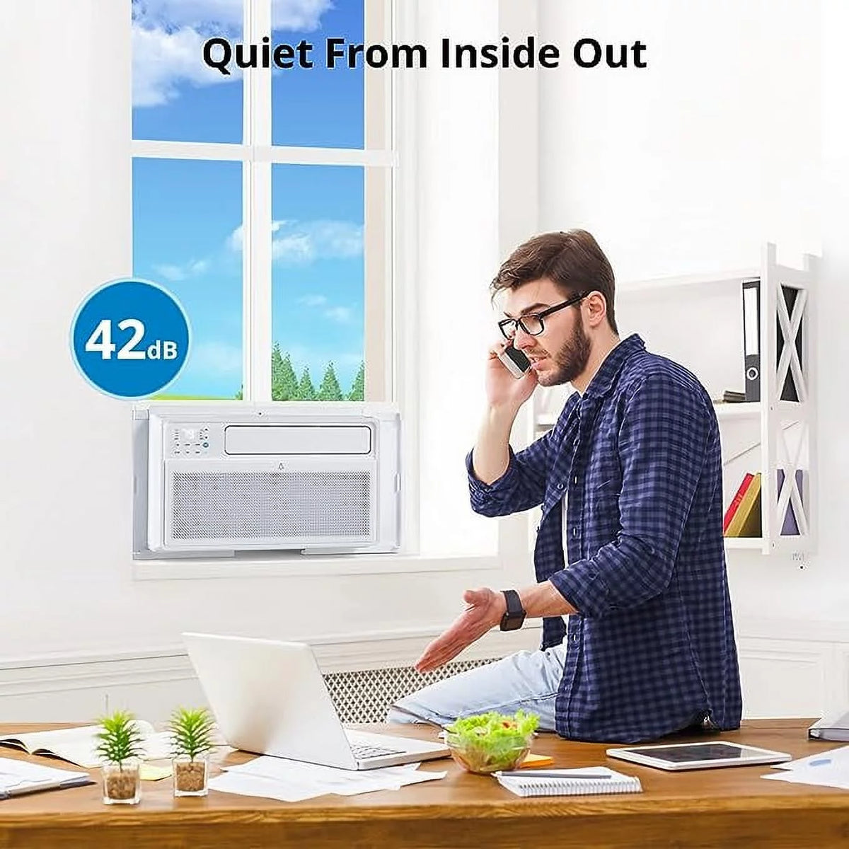 8,000 BTU Smart Window Air Conditioner with Remote Control S394698
