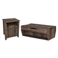 Oak Wood Storage Coffee Table and End Table Set B958