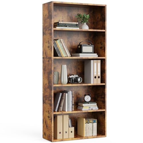 6 Shelf 63 Inch Tall Black Bookcase D29008