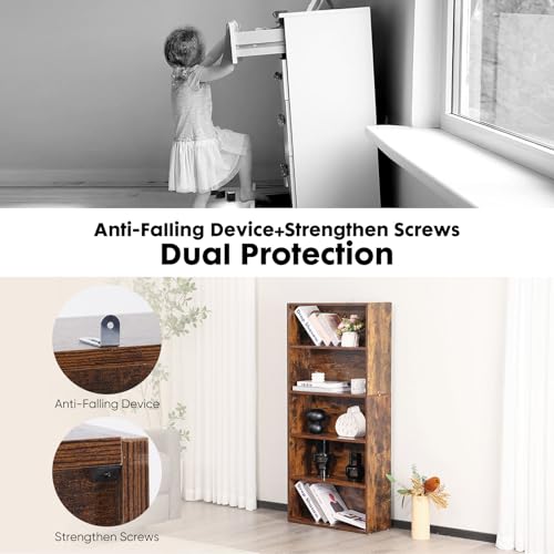 6 Shelf 63 Inch Tall Black Bookcase D29008