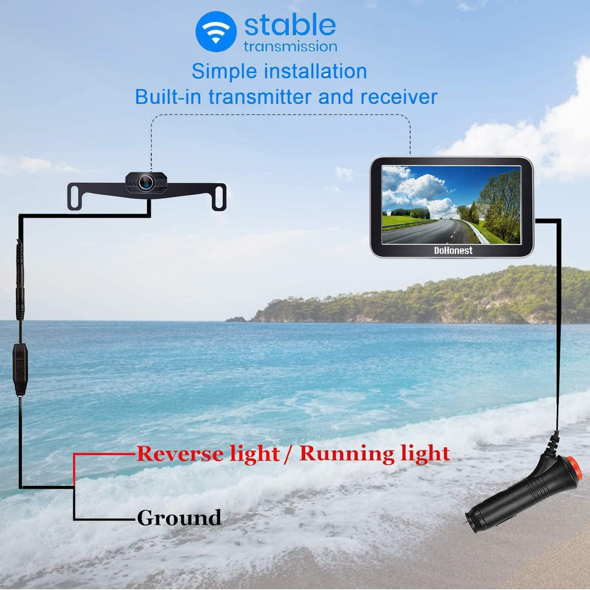 Wireless HD 1080P Backup Camera with 7 Inch Monitor Z36466