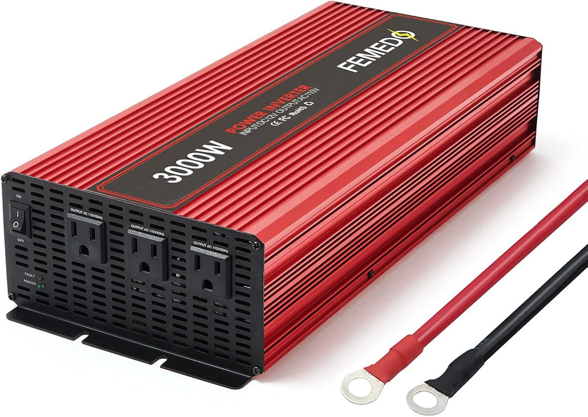3000W Modified Sine Wave Power Inverter with 3 AC Outlets T9971