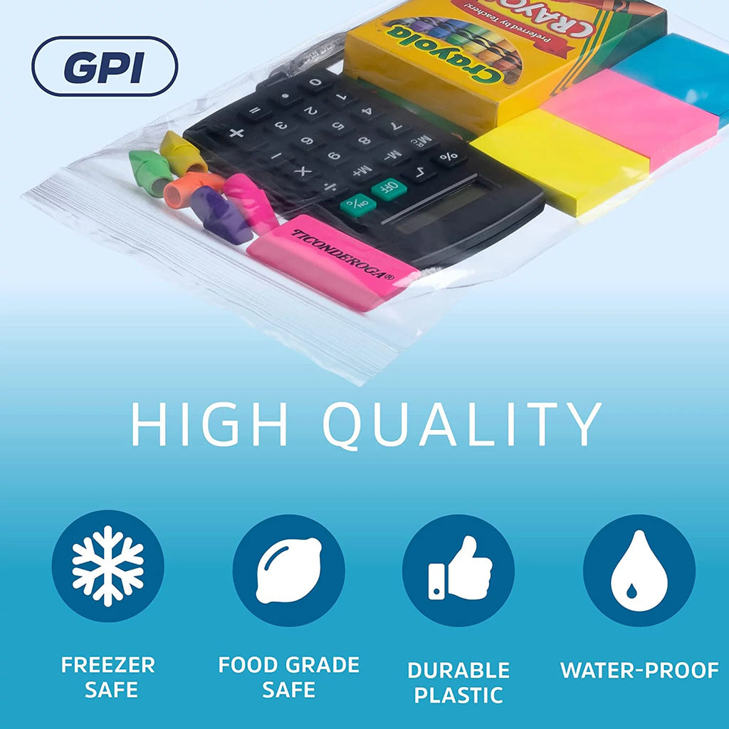 6” x 8” 2 Mil Clear Resealable Ziplock Bags 1000-Pack I721