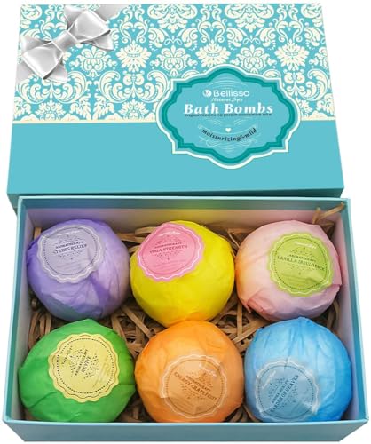6 XXL Bath Bombs Gift Set with Dead Sea Salt Cocoa and Shea Essential Oils R165