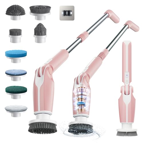 Electric Spin Scrubber with 8 Brush Heads and Long Handle M43630