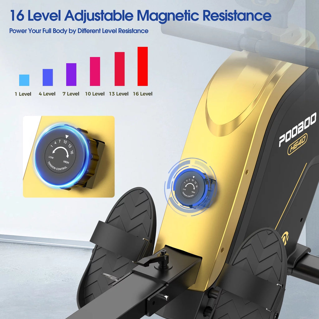 Folding Magnetic Rowing Machine with 16 level Resistance K5491