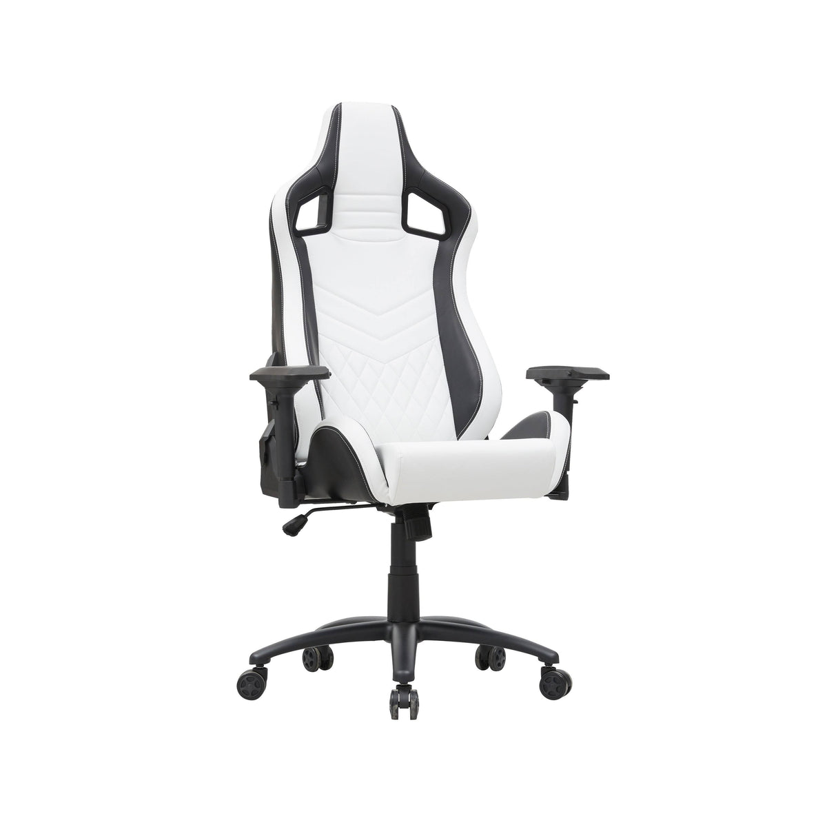 White Vegan Leather Reclining Gaming Chair O8602