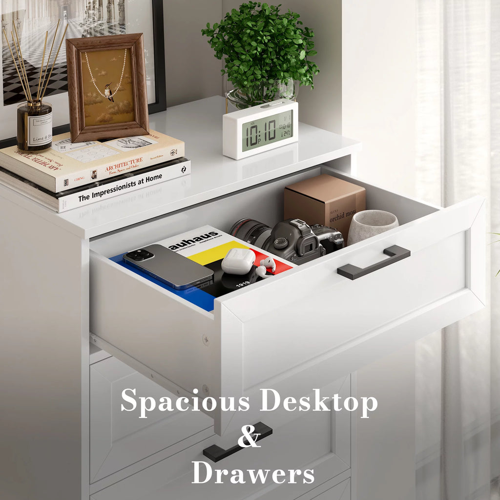 White 6 Drawer Tall Dresser X23725