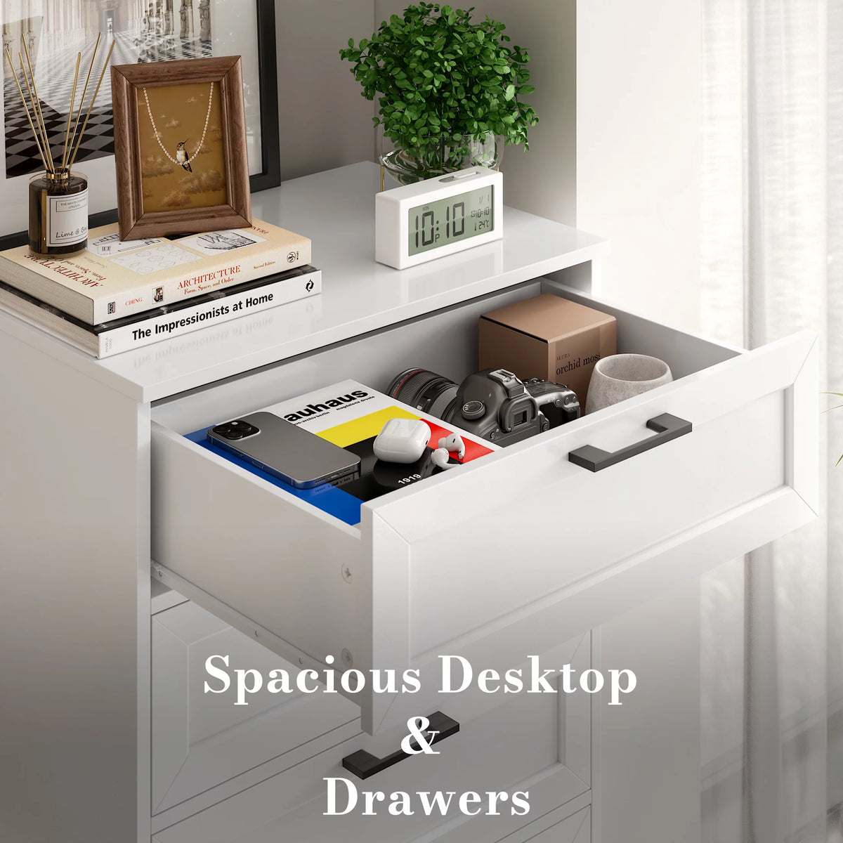 White 6 Drawer Tall Dresser X23725