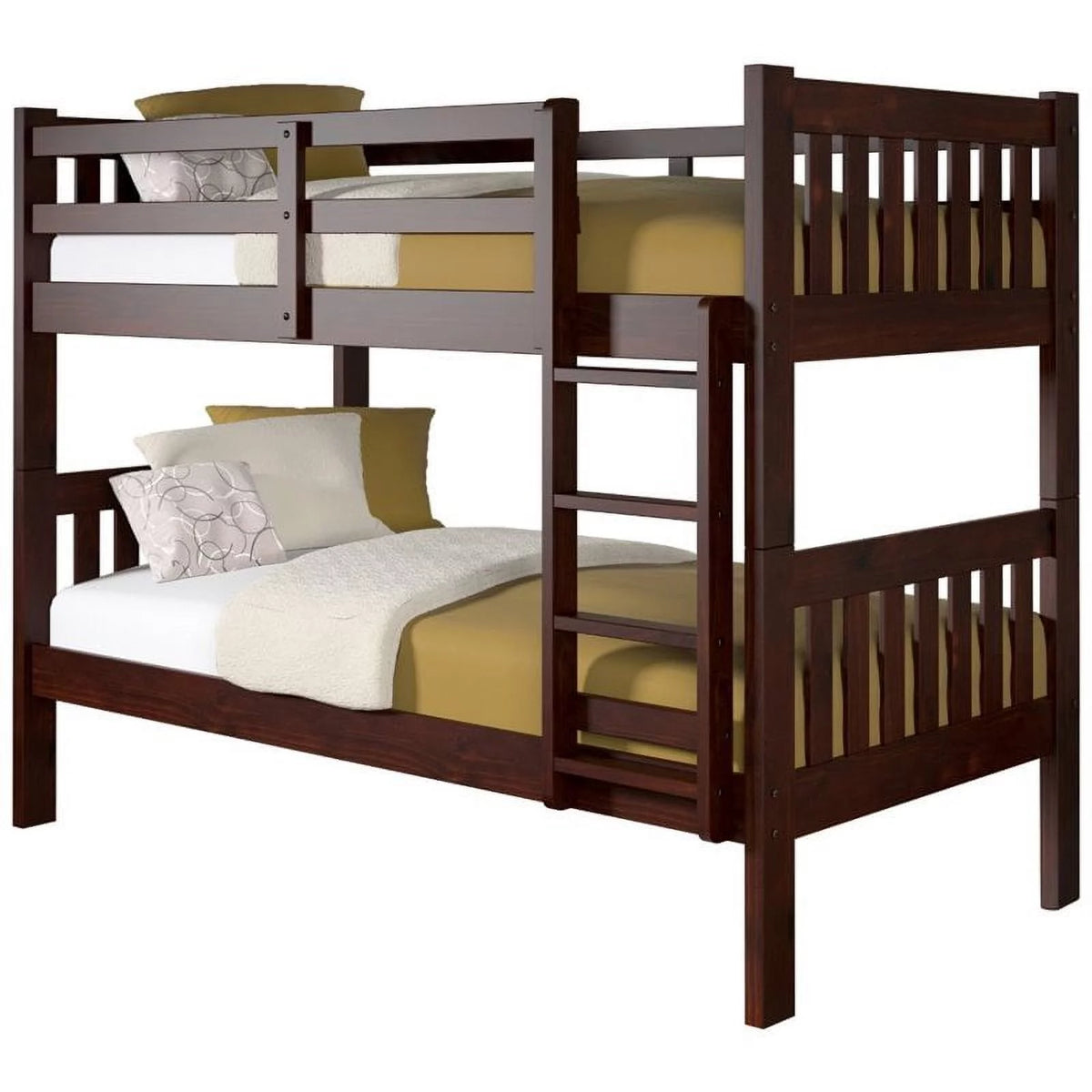 Twin Over Twin Solid Wood Bunk Bed Y29996
