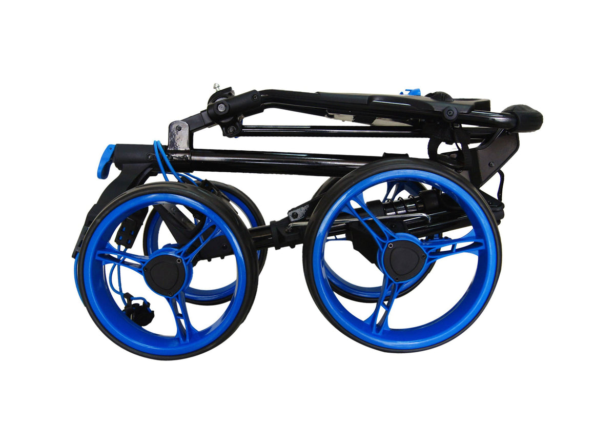 4 Wheel Folding Push Pull Golf Cart Black/Blue W8998