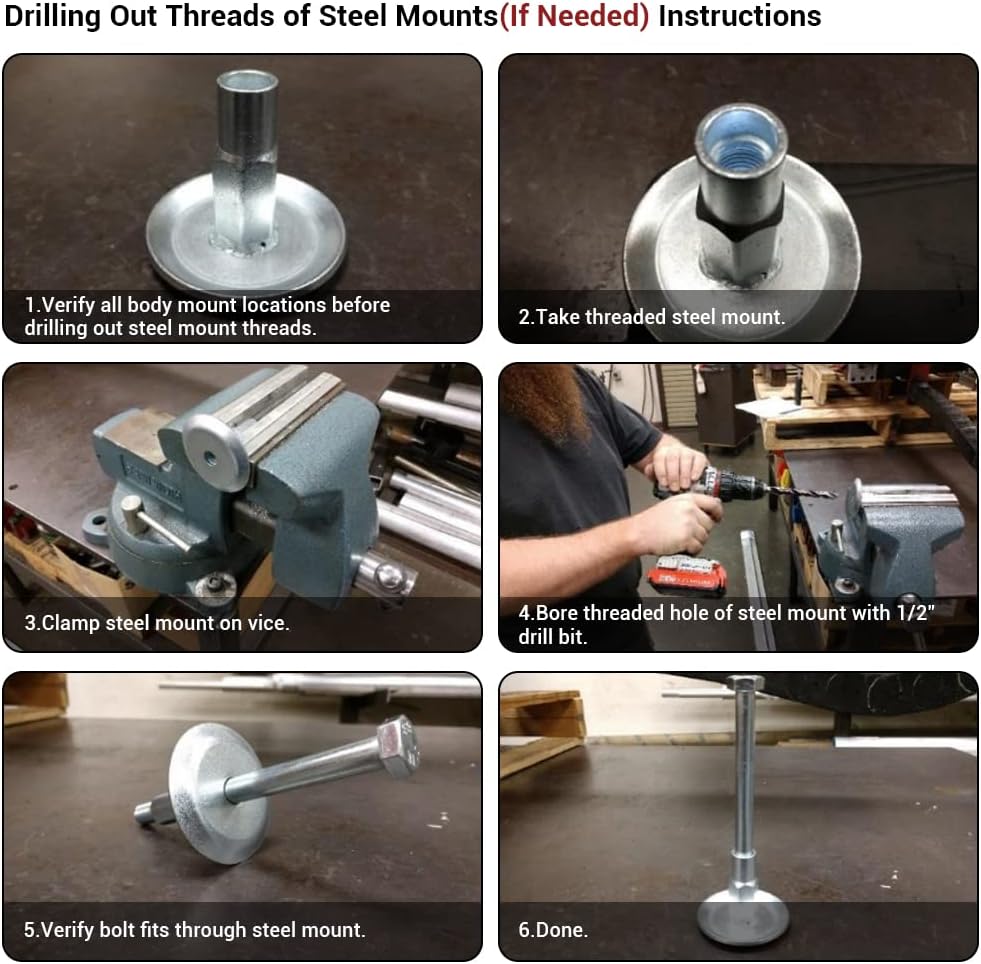 Polyurethane Cab & Body Mount Bushing Kit with Steel Sleeves & Hardware H6487