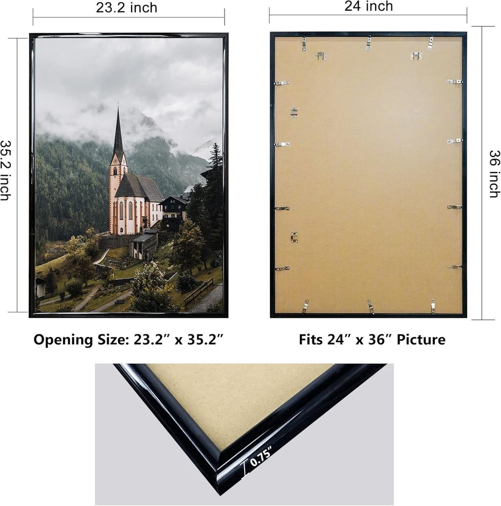 24x36 Poster Frame with UV Protection Acrylic, 4 Pack Q53428