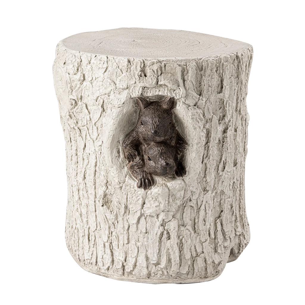 Hand-Painted Wood Stump Stool L91292