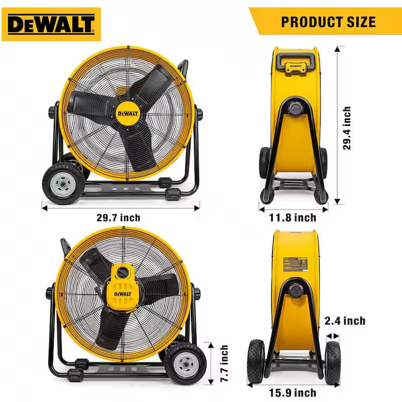 Heavy-Duty Drum Fan with Power Cord and Speed Control I874250