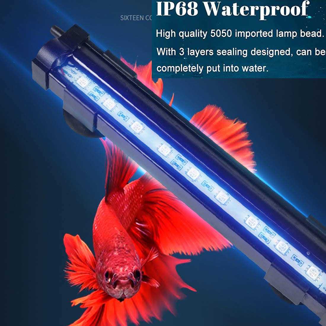 RGB LED Aquarium Bubble Light with 16 Colors 4 Modes G844