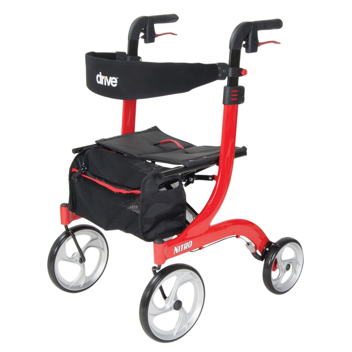 Red Rollator Rolling Walker P5959