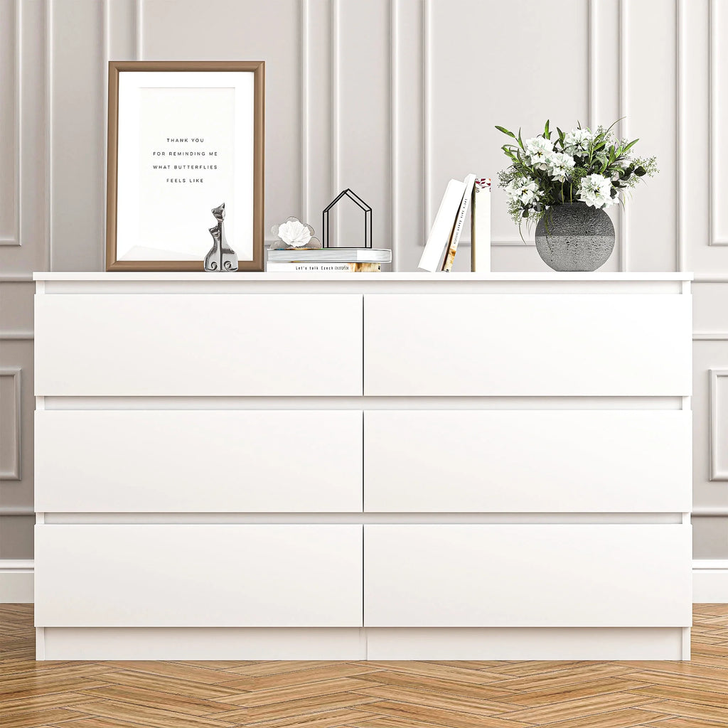 Black 6 Drawer Wood Dresser F97770