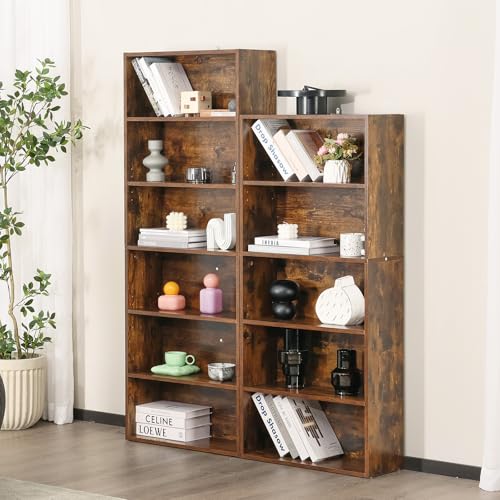6 Shelf 63 Inch Tall Black Bookcase D29008