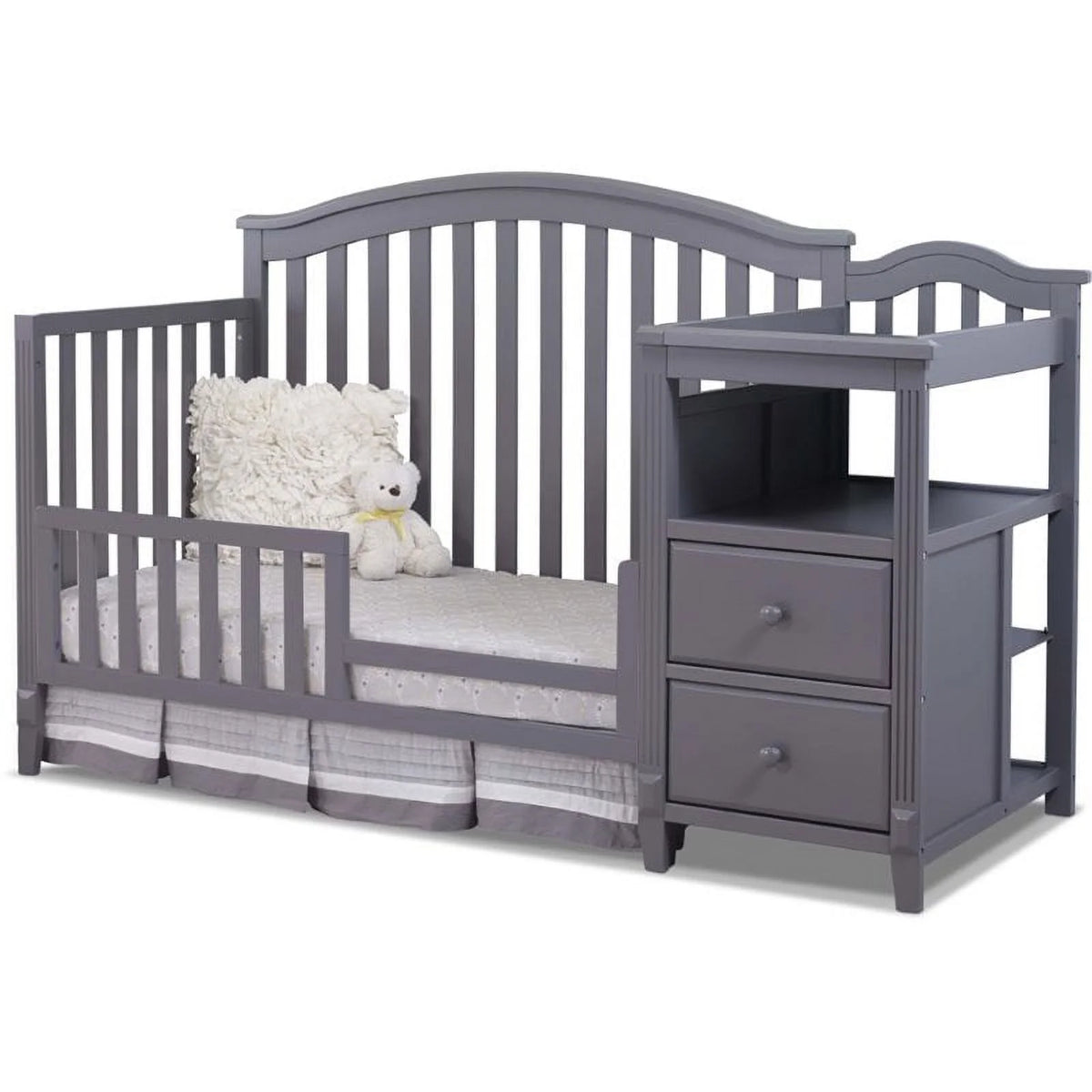 Gray 4-in-1 Convertible Crib and Changer I248