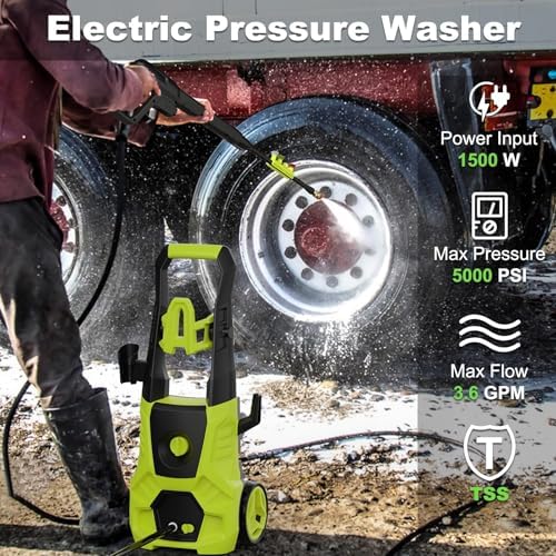 Pressure Washer, 5000PSI Max 3.6GPM Electric Power Washer with Foam Cannon O1294