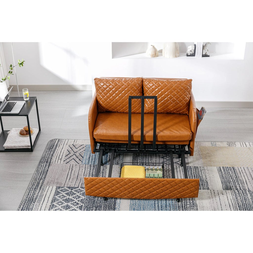 Convertible Sleeper Loveseat Sofa Bed with Headboard D184