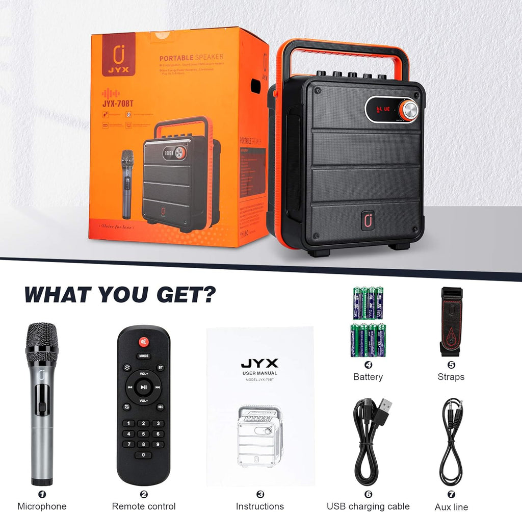 Portable Bluetooth Karaoke Machine PA Speaker System with Microphone A48648