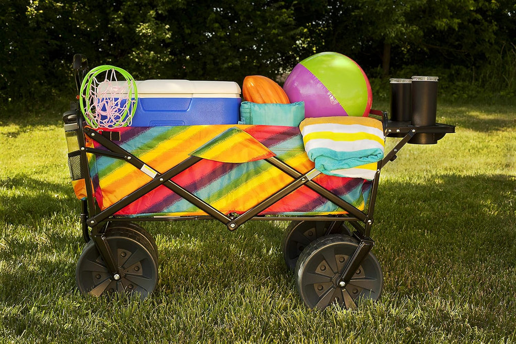 Collapsible Outdoor Folding Wagon with Side Table R310