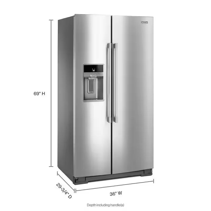 21 cu. ft. Side by Side Refrigerator Stainless Steel Counter Depth Q125422