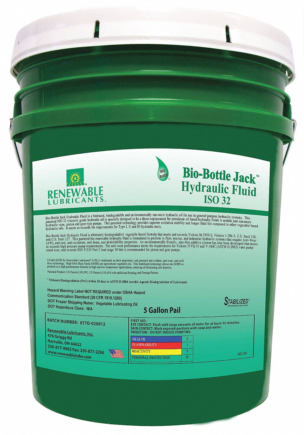 Biodegradable Hydraulic Fluid 5 Gal N7317