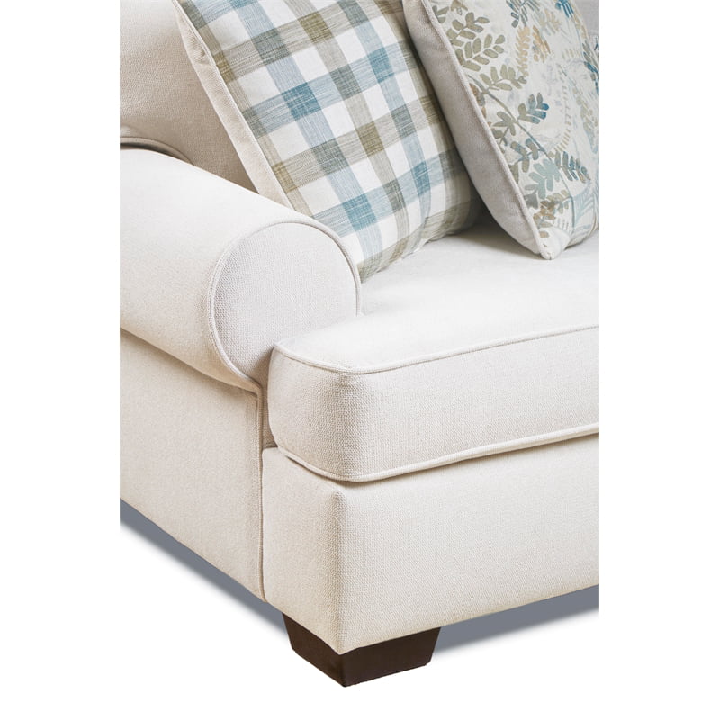 Cream Fabric Arm Sofa with Pillows L552