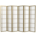 6 ft. Tall 3 Panels Grey Shoji Screen Room Divider Q70198