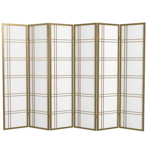 6 ft. Tall 3 Panels Grey Shoji Screen Room Divider Q70198